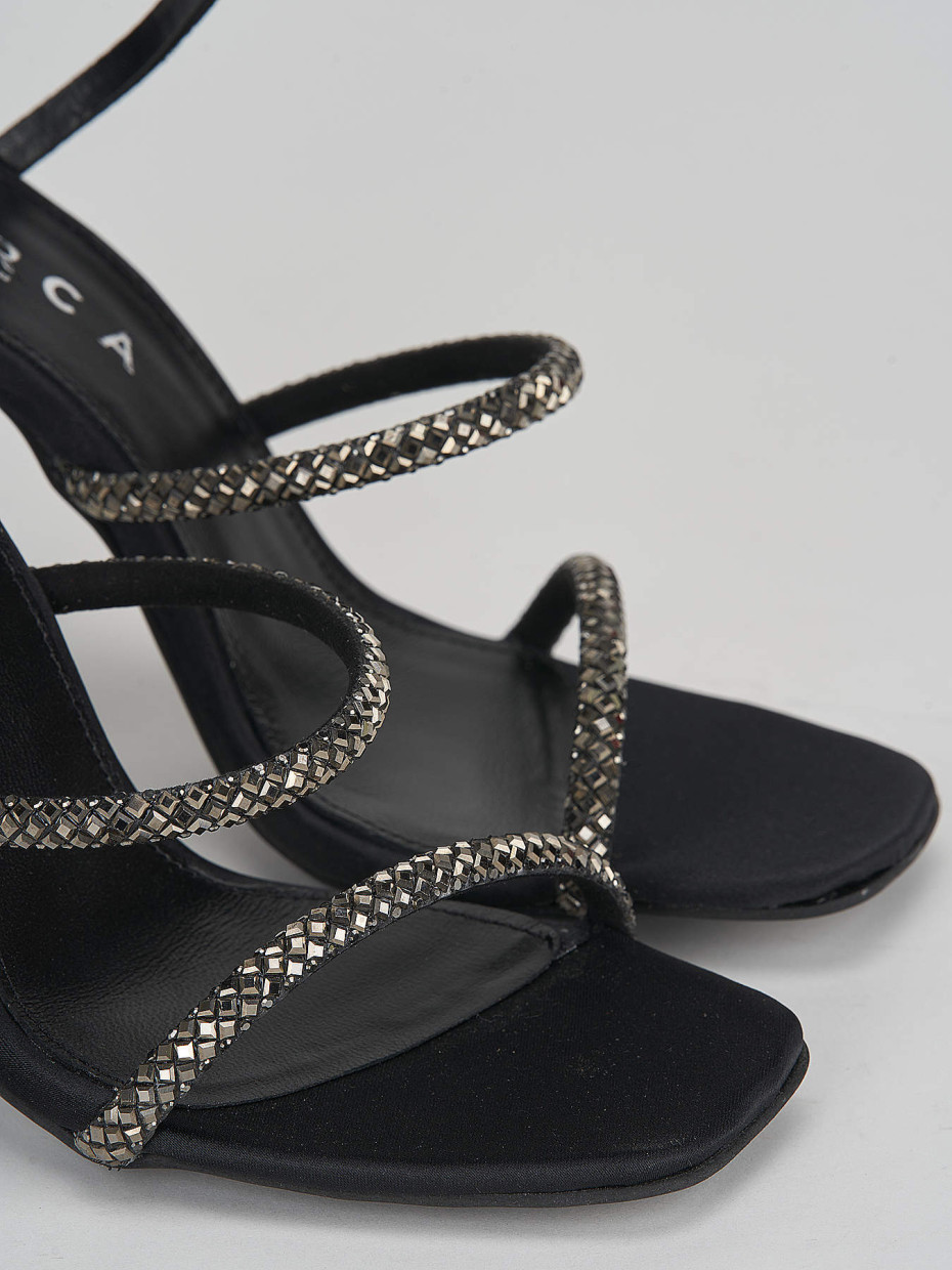 High heel sandals heel 10 cm black leather