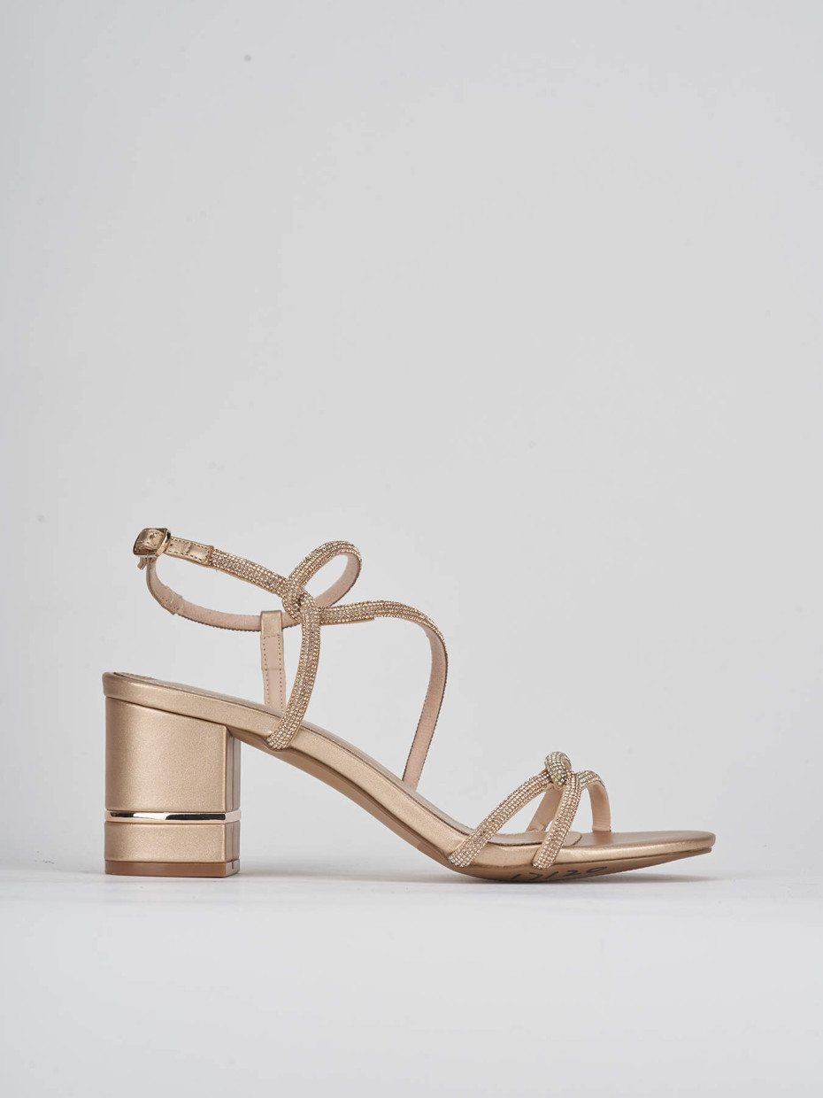Sandalias de tacón alto tacón 5 cm rosa cuero