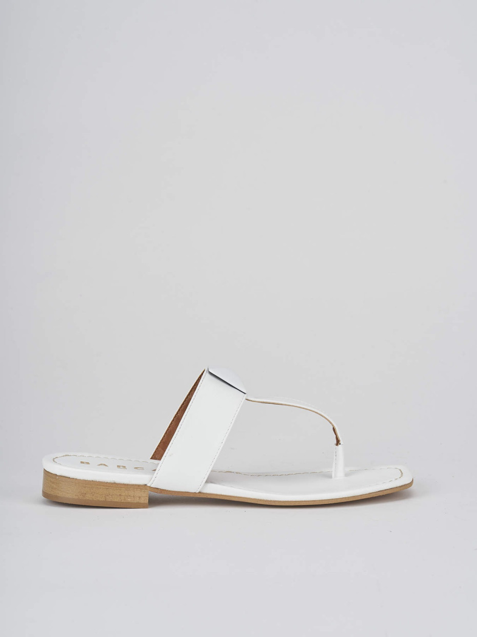 Mules tacón 1 cm blanco cuero