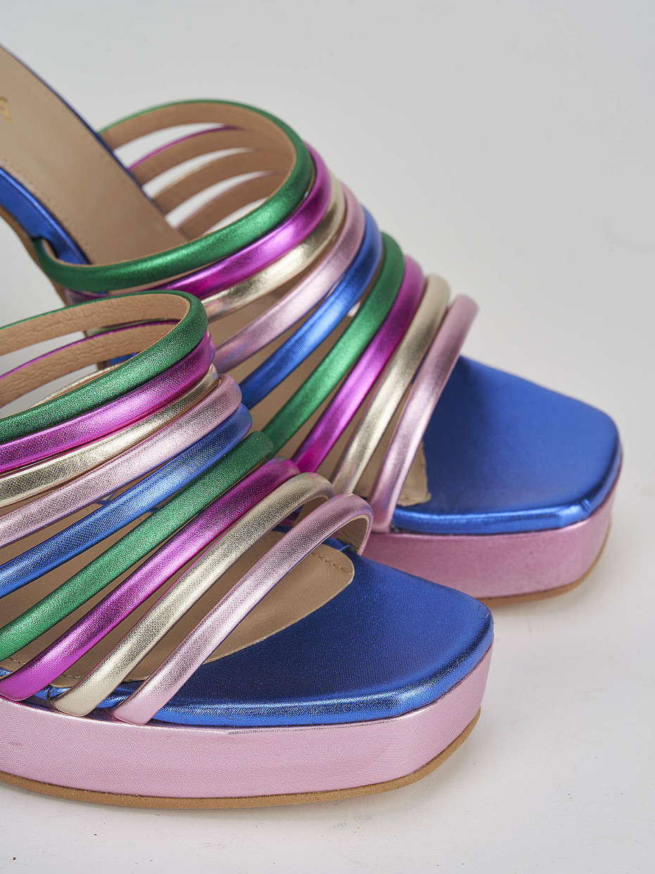 Mules tacón 10 cm multicolor cuero