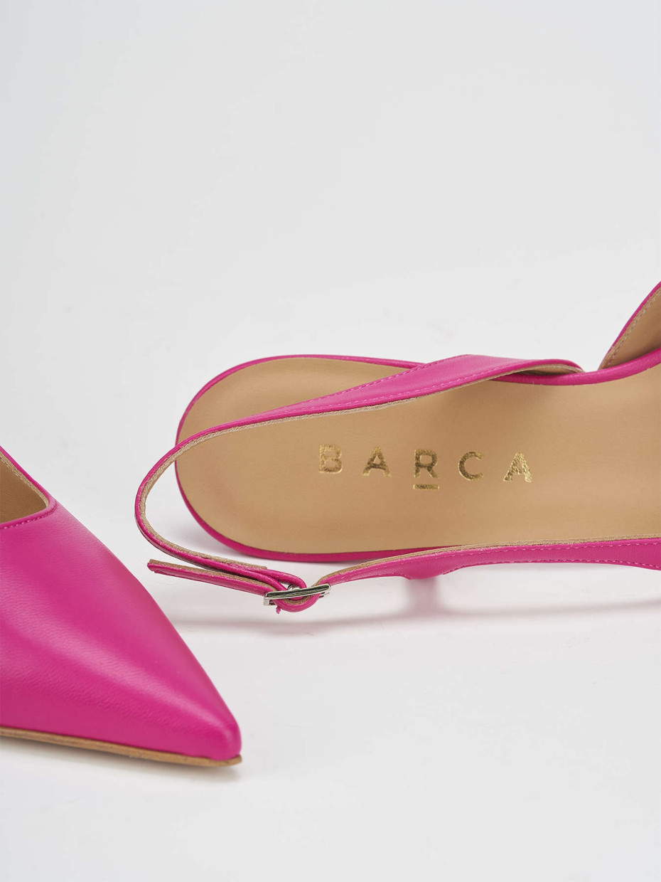 Salones destalonados tacón 5 cm rosa cuero