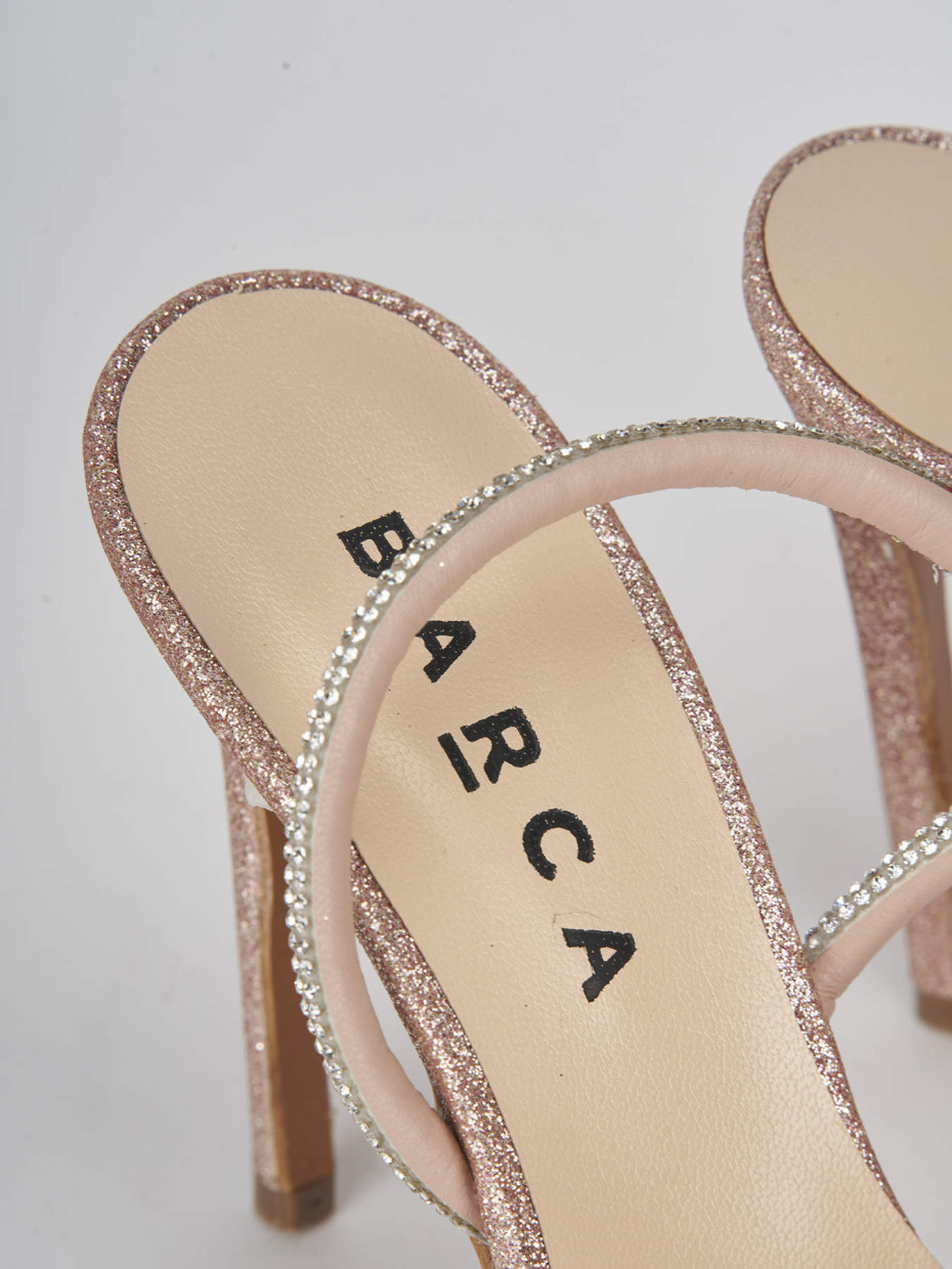 High heel sandals heel 11 cm pink leather