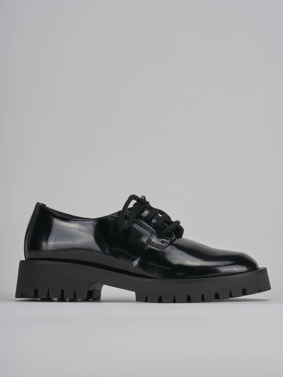 Stringate tacco 2cm pelle nero