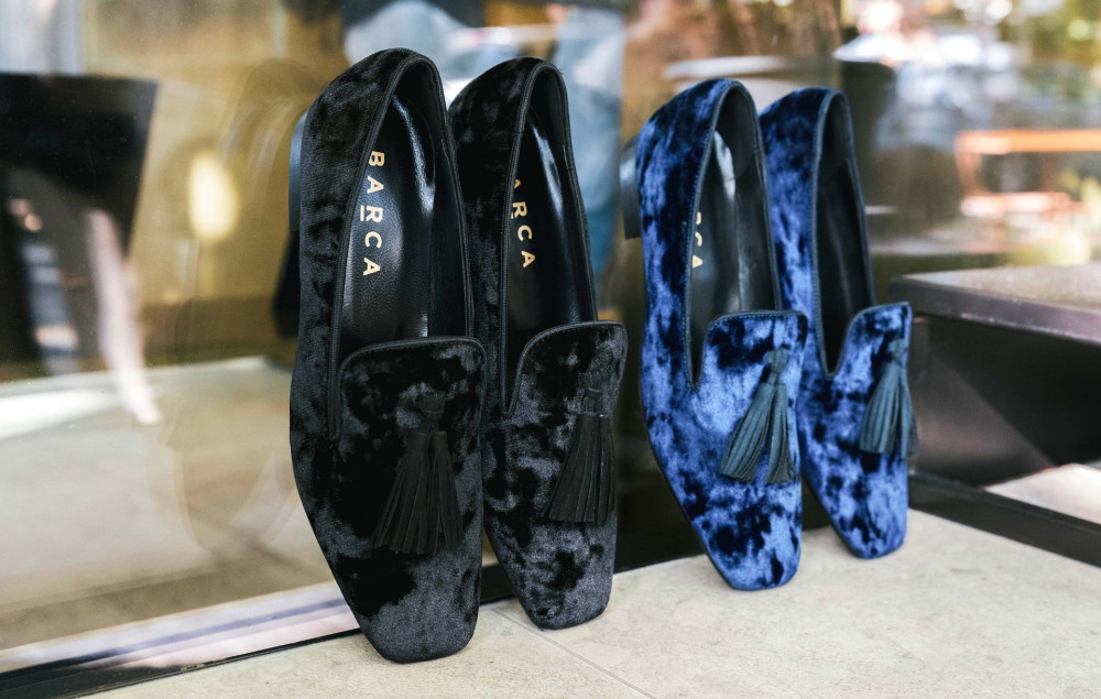Flat shoes heel 2 cm black velvet
