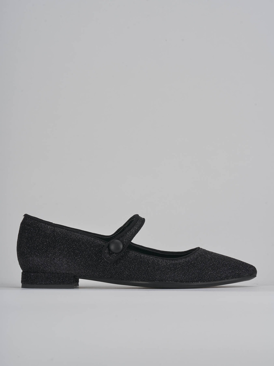 Bailarinas tacón 2 cm negro glitter