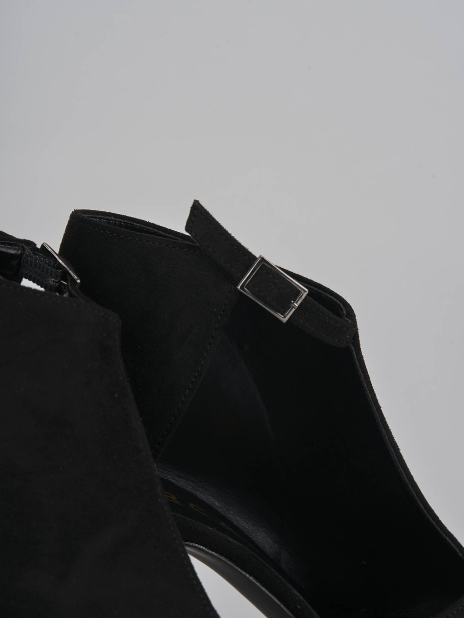 Botines de tacón alto tacón 7 cm negro ante