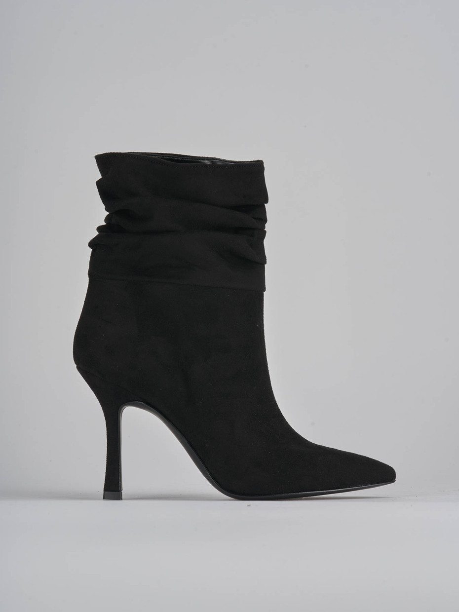 High heel ankle boots heel 9 cm black suede