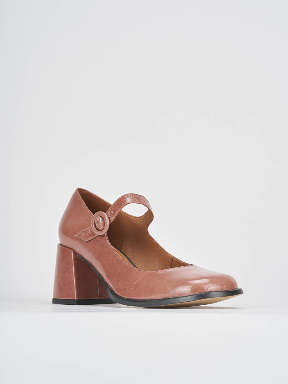 Zapatos de salón tacón 8 cm rosa charol