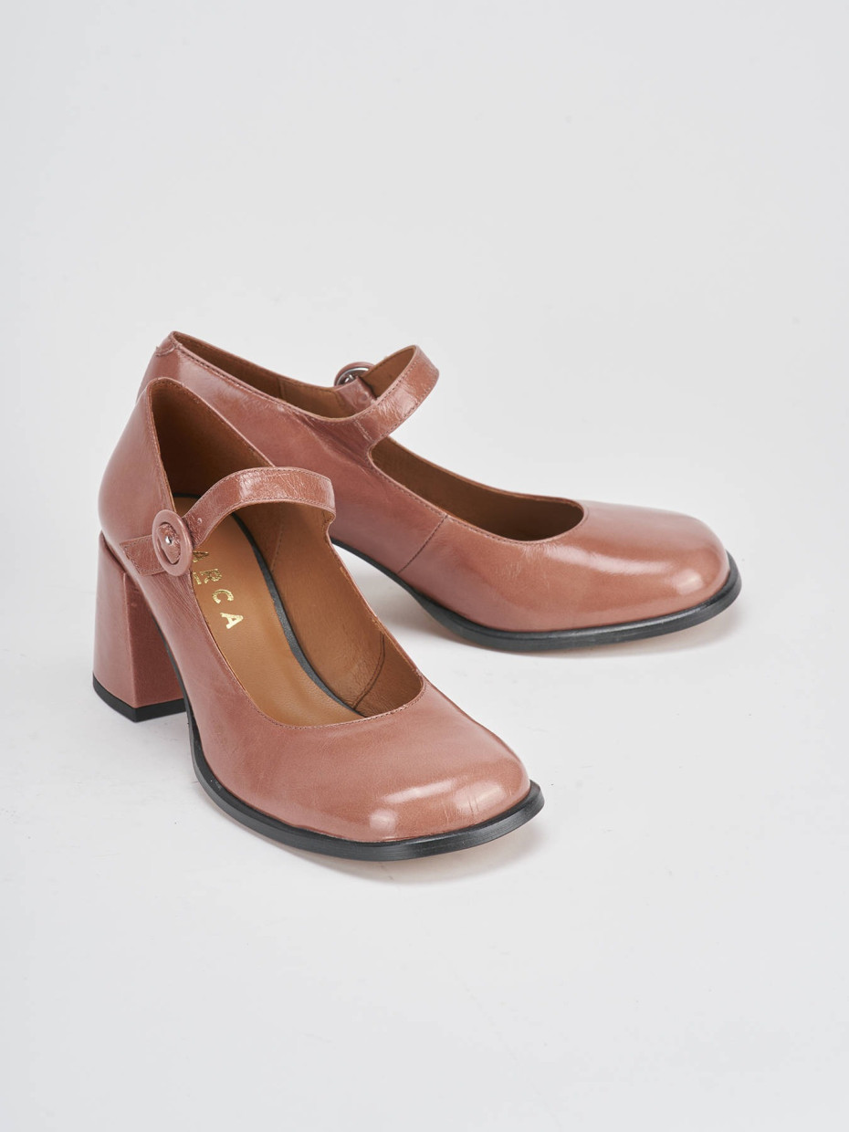 Zapatos de salón tacón 8 cm rosa charol