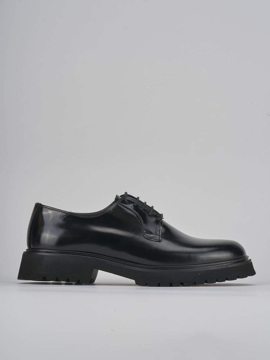 Stringate tacco 2cm pelle nero