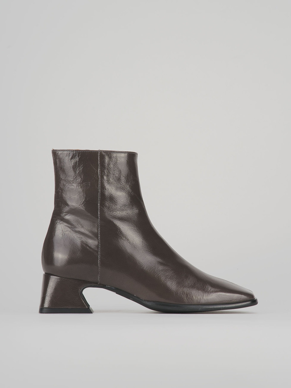 Botines de tacón alto tacón 5 cm gris cuero