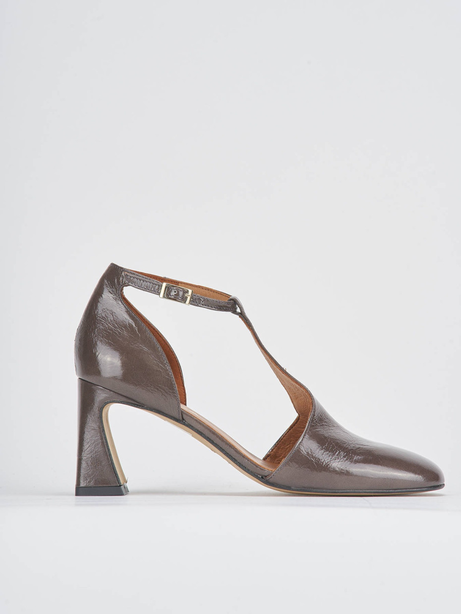 Zapatos de salón tacón 5 cm gris charol