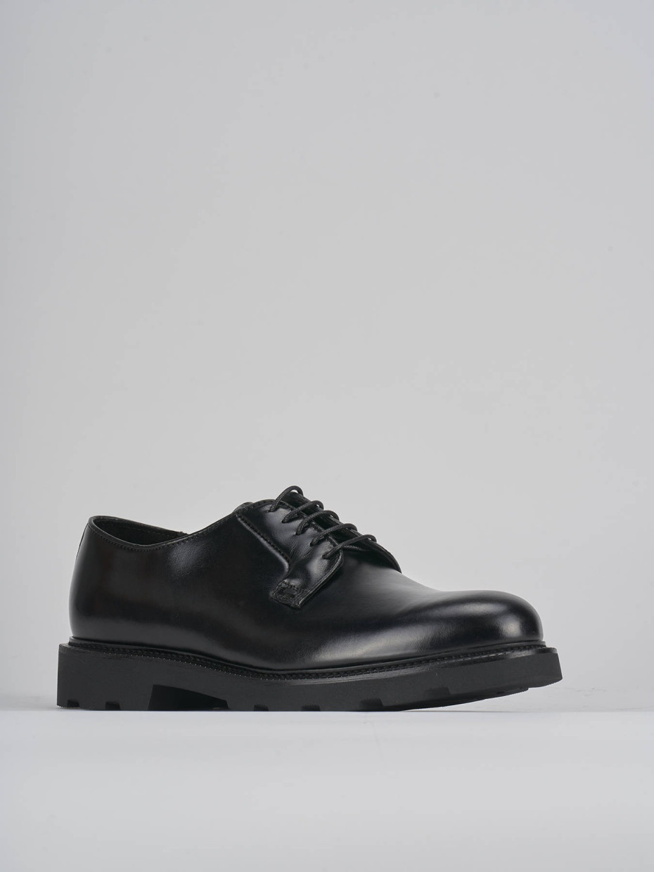 Zapatos de cordones negro cuero