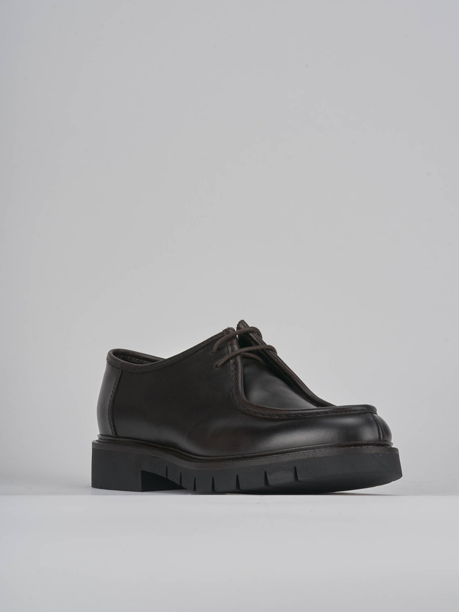 Zapatos de cordones marrón oscuro cuero