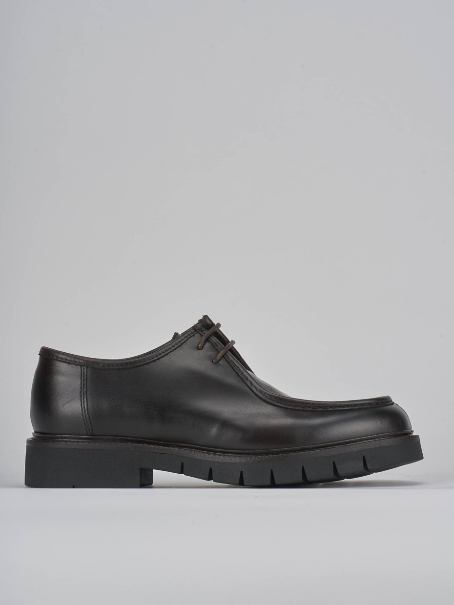 Zapatos de cordones marrón oscuro cuero
