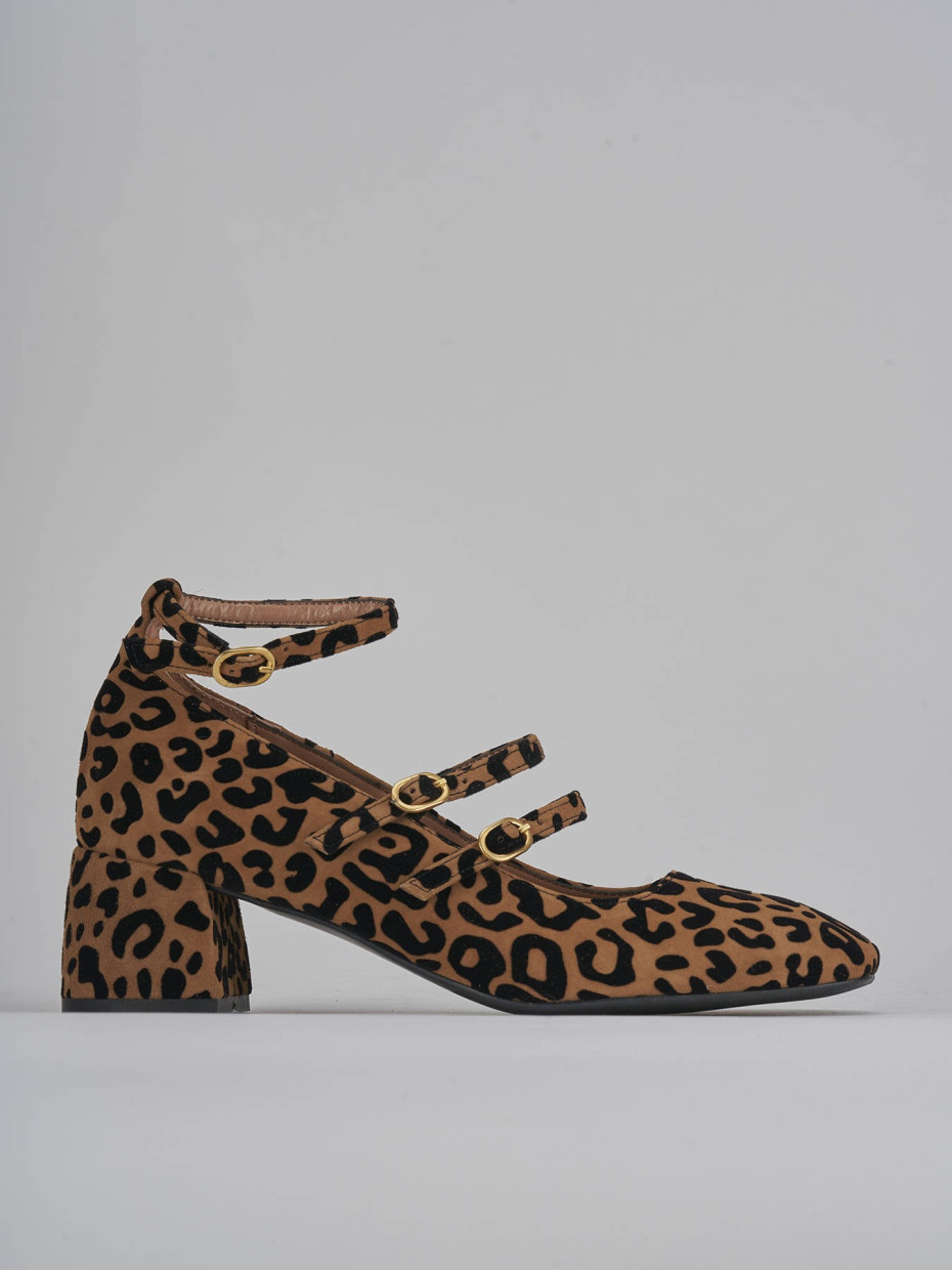 Décolleté tacco 5cm camoscio multicolor