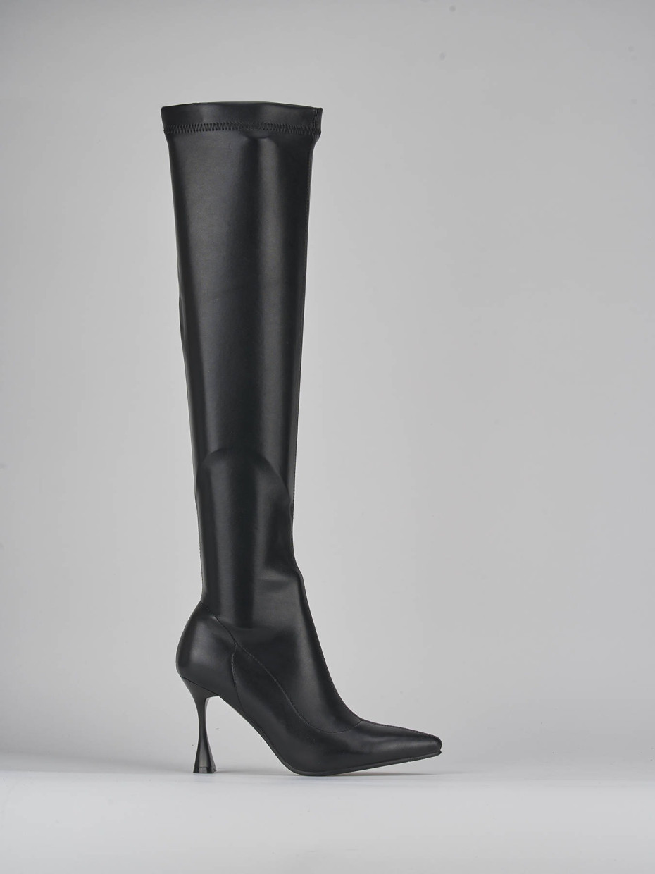Stivali tacco 8cm pelle nero