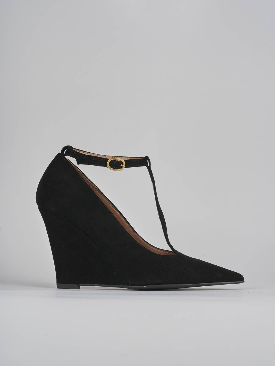 Décolleté tacco 9cm camoscio nero