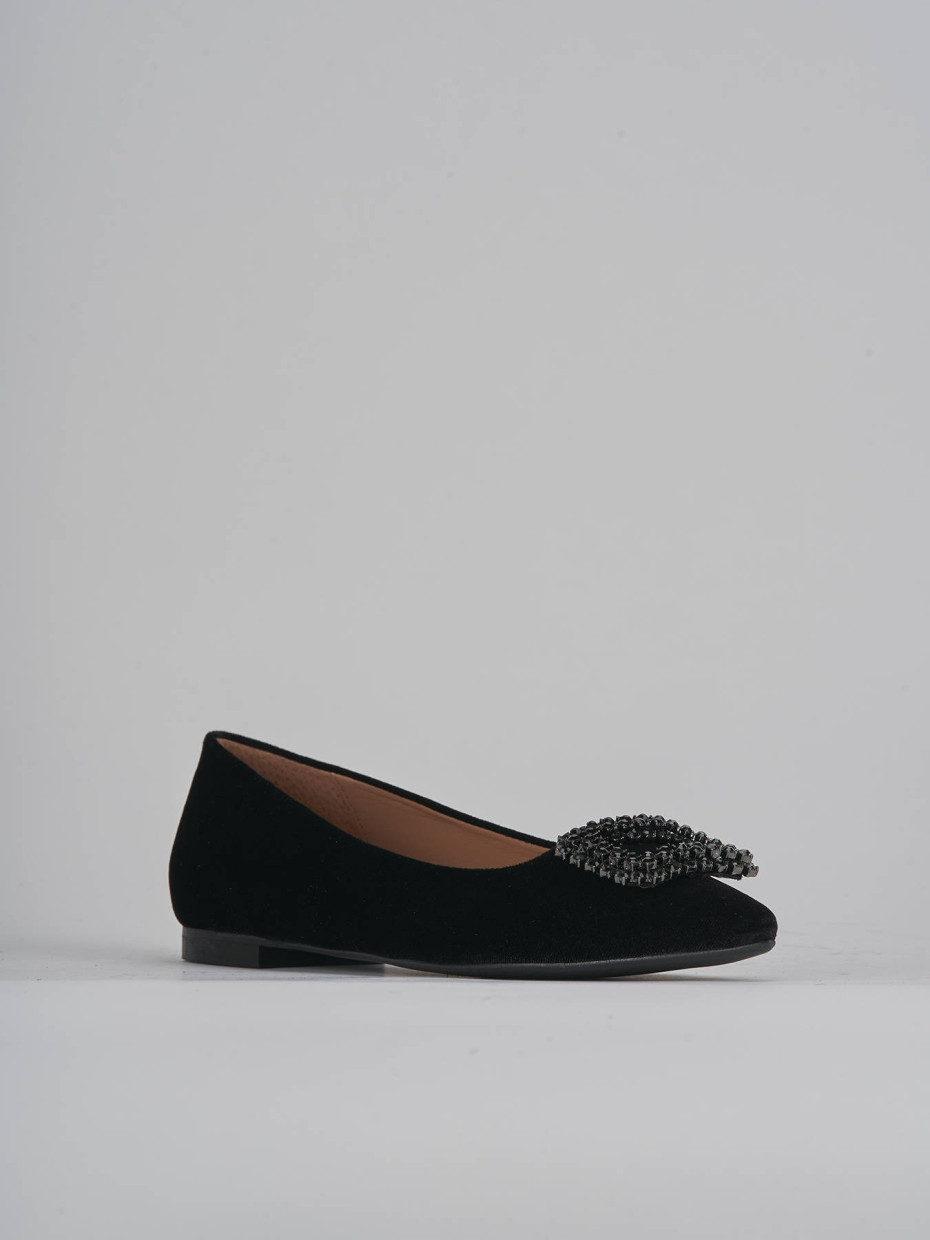Ballerine tacco 1cm velluto nero