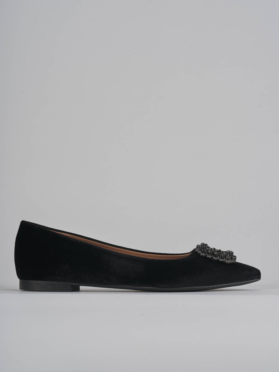 Ballerine tacco 1cm velluto nero