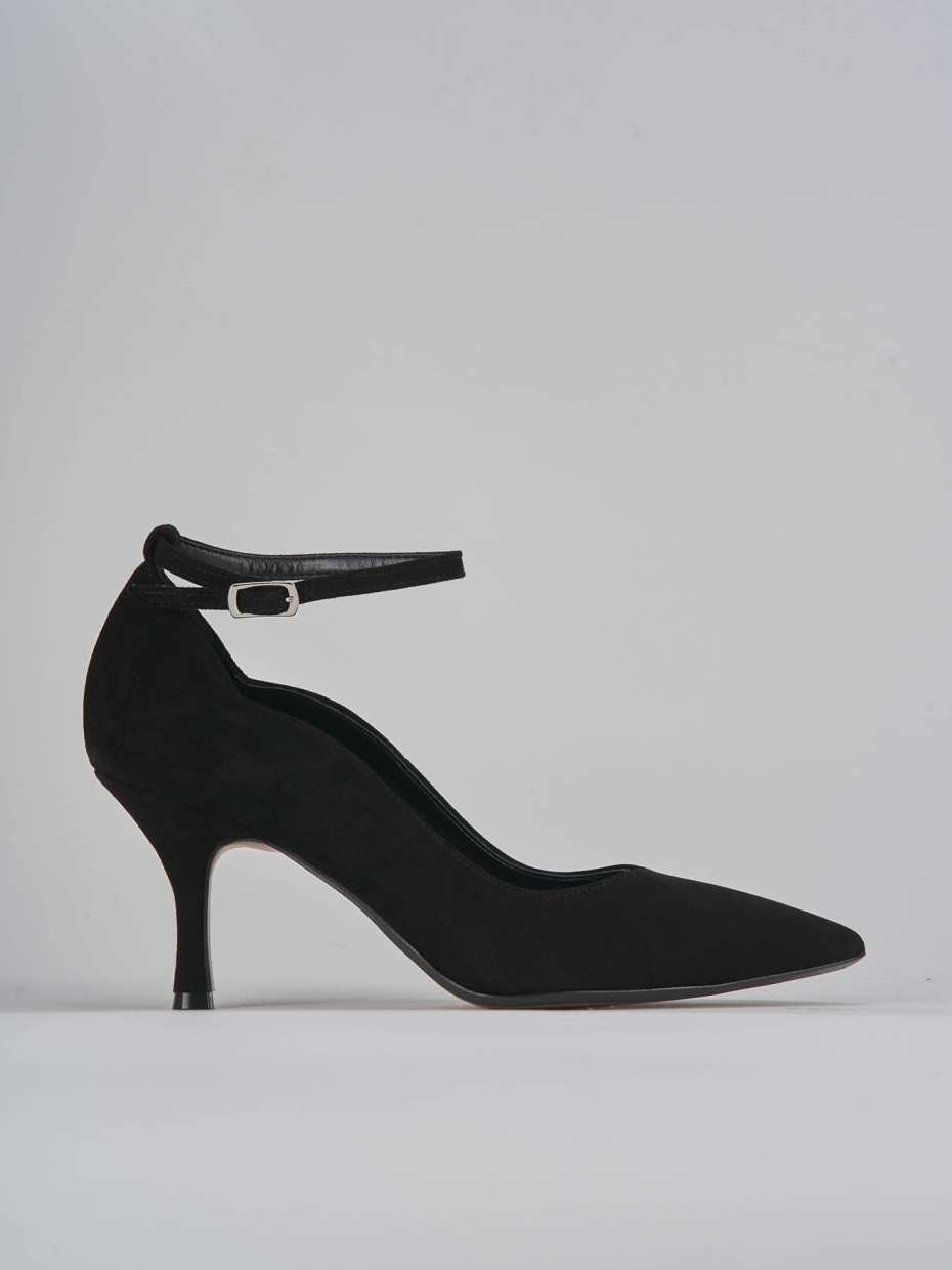 Pumps heel 7 cm black suede