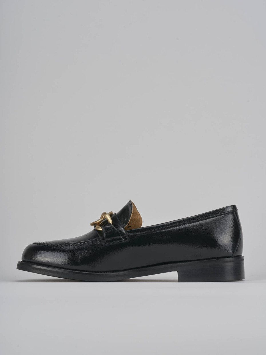 Mocasines tacón 2 cm negro charol