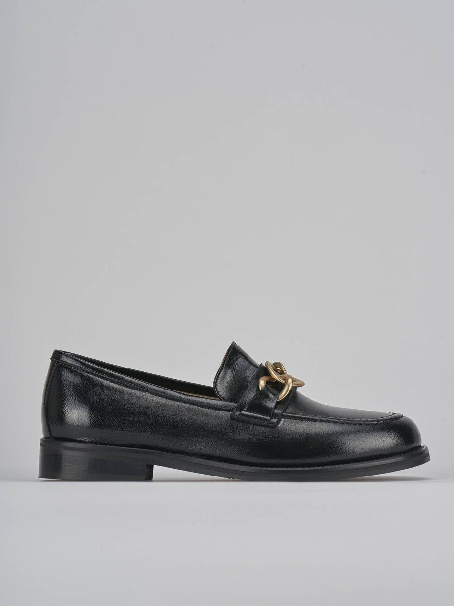 Mocasines tacón 2 cm negro charol