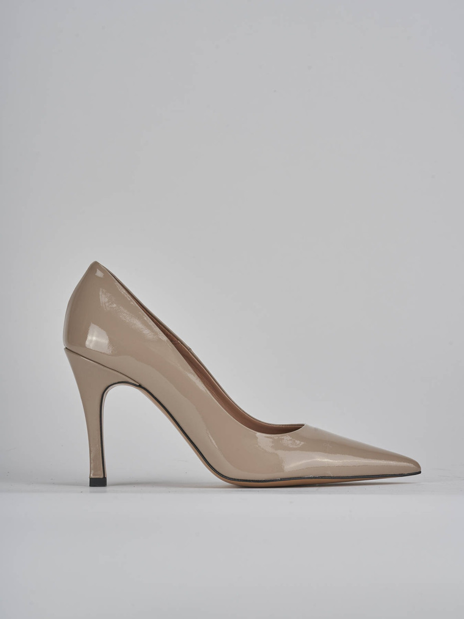 Pumps heel 9 cm beige leather
