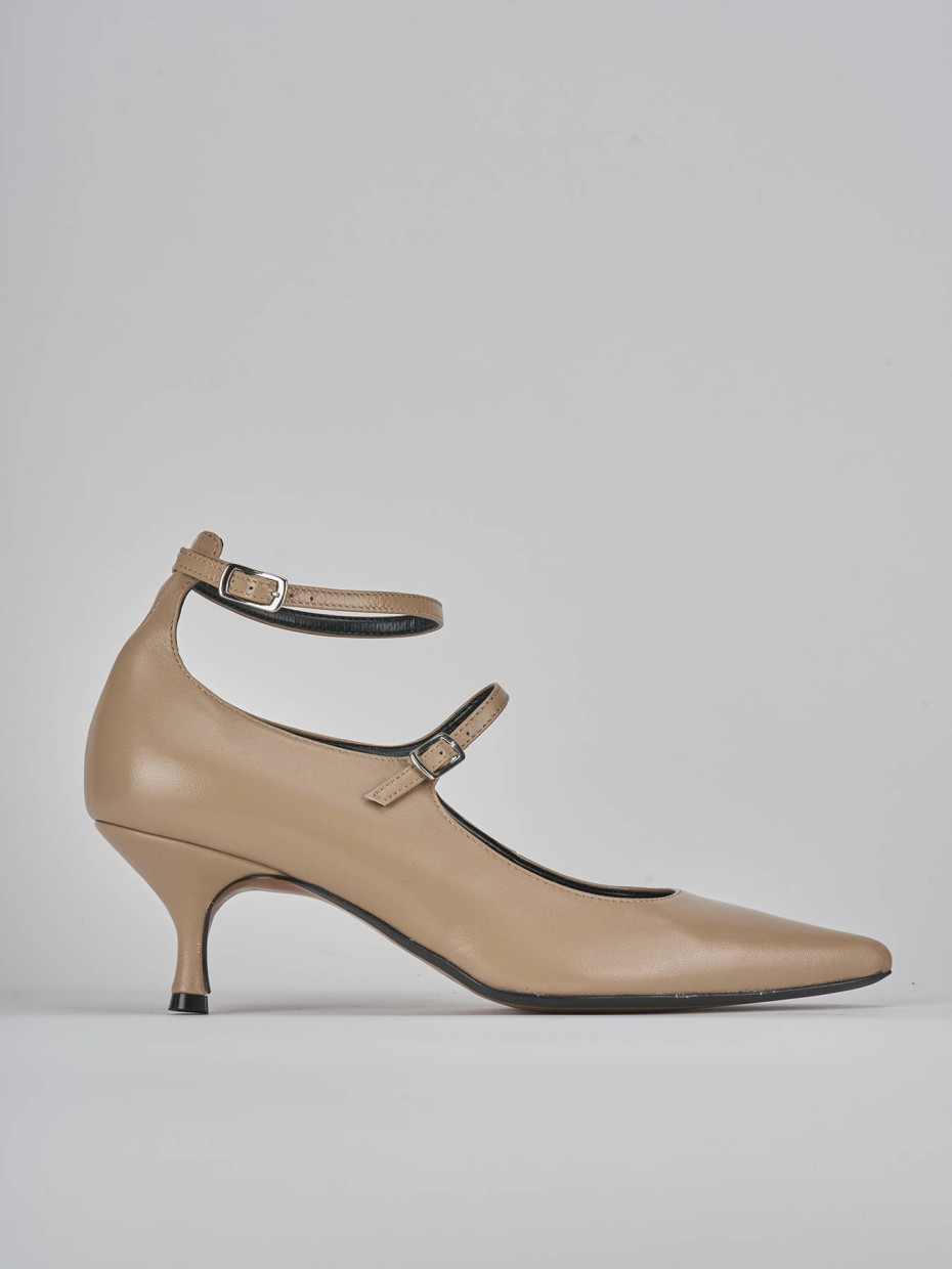 Pumps heel 5 cm brown leather