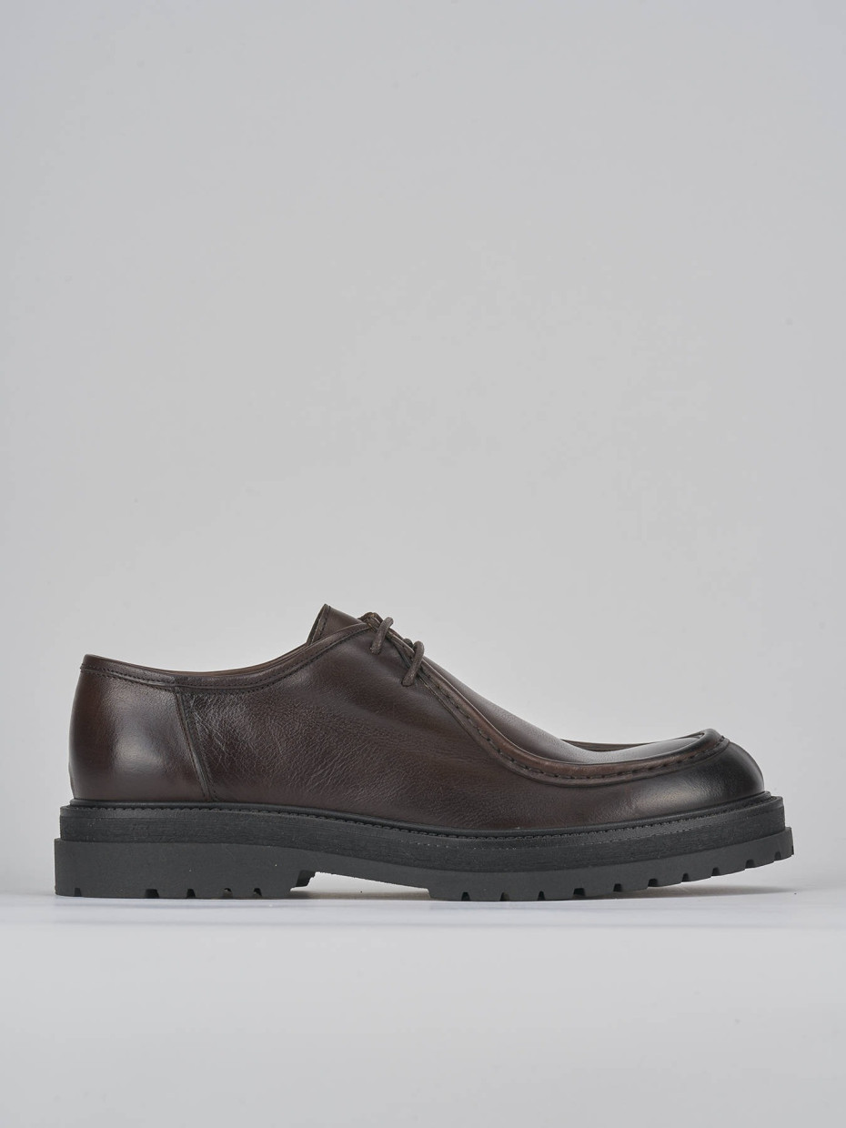 Zapatos de cordones marrón oscuro cuero