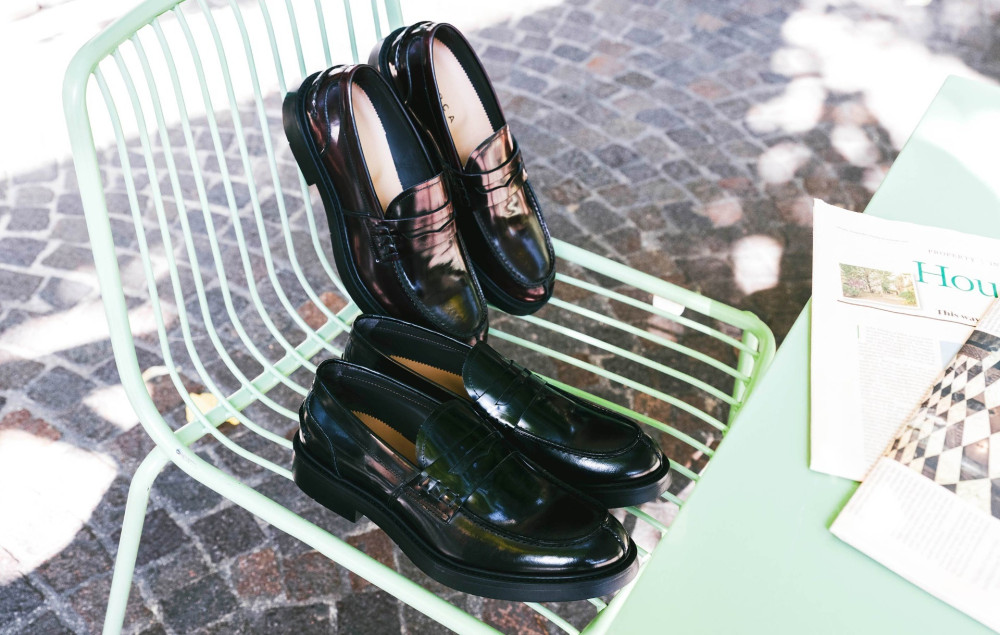 Mocasines negro cuero