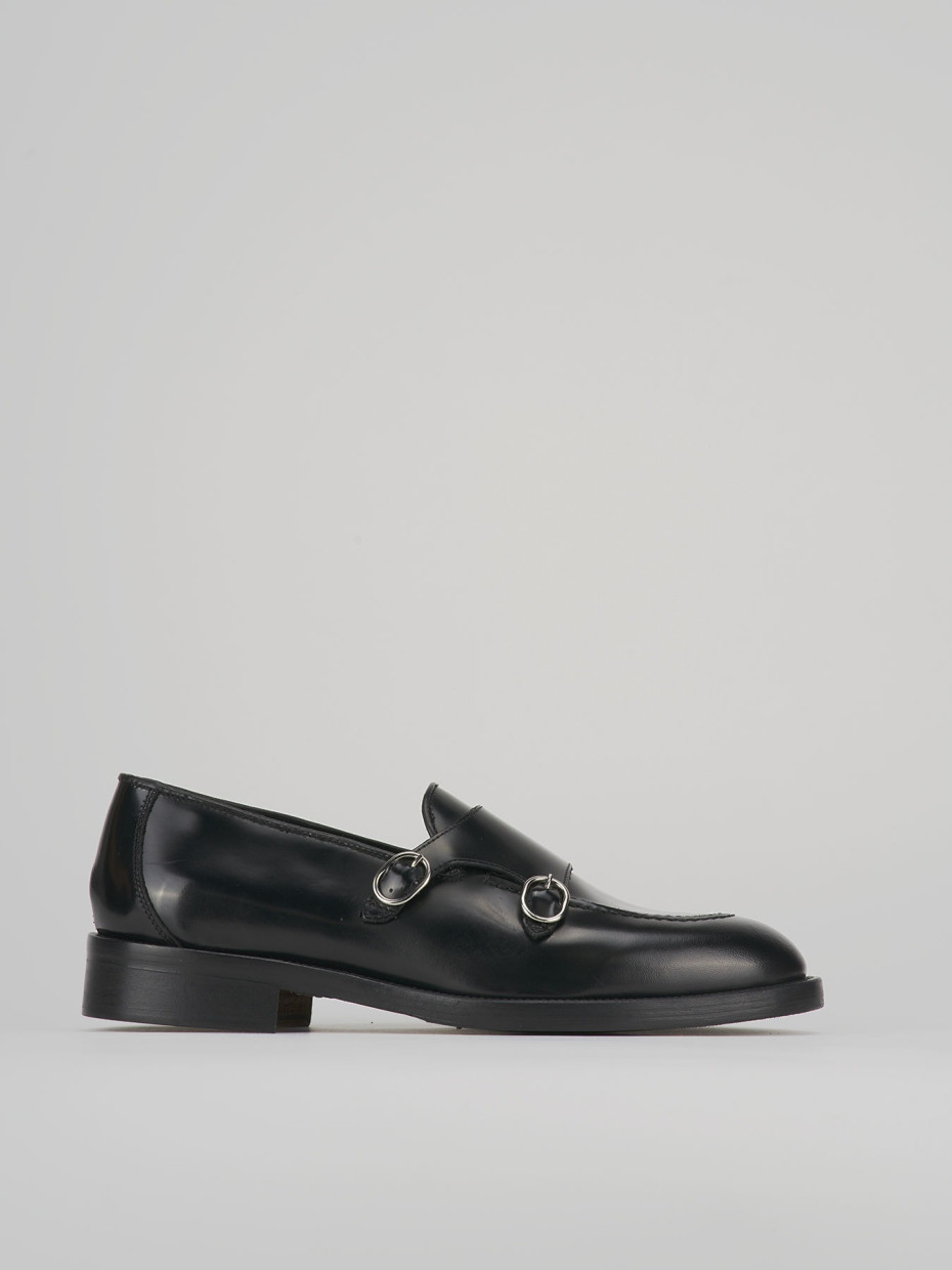 Zapatos de cordones negro cuero