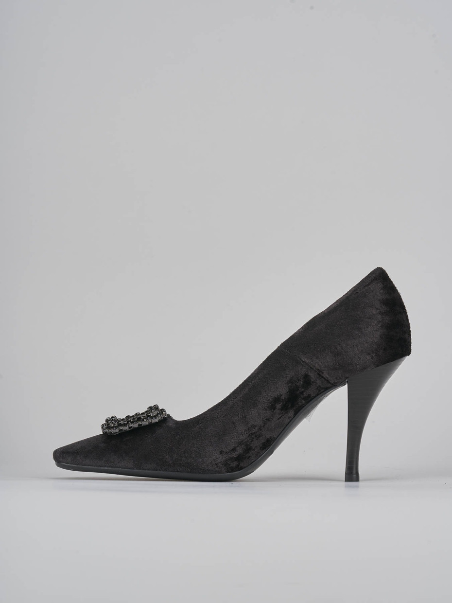 Pumps heel 9 cm black velvet