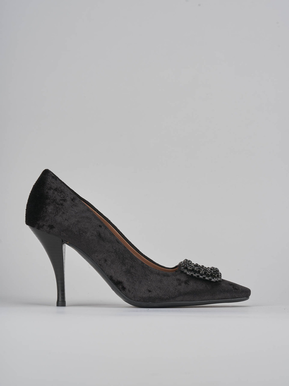 Pumps heel 9 cm black velvet