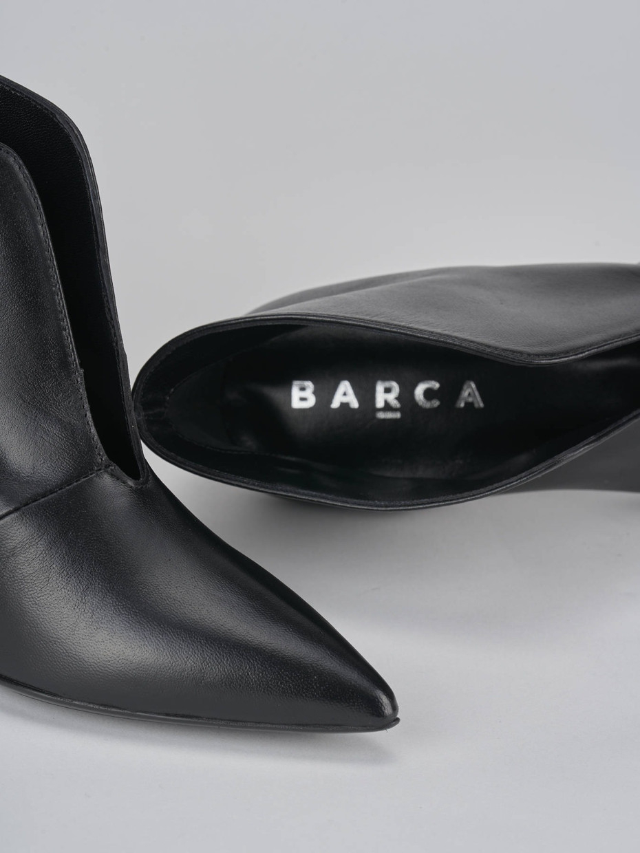Botines de tacón alto tacón 8 cm negro cuero