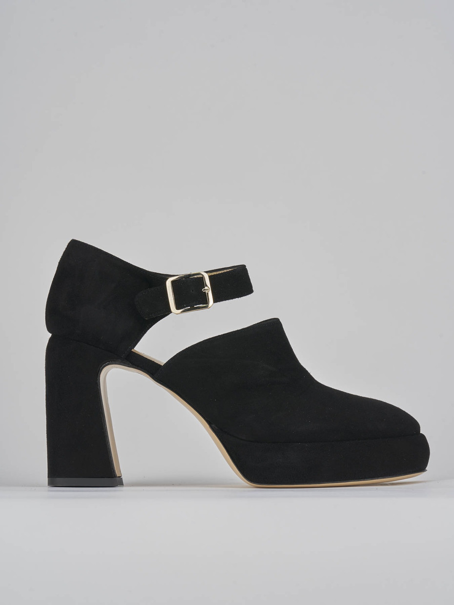 Zapatos de salón tacón 9 cm negro ante
