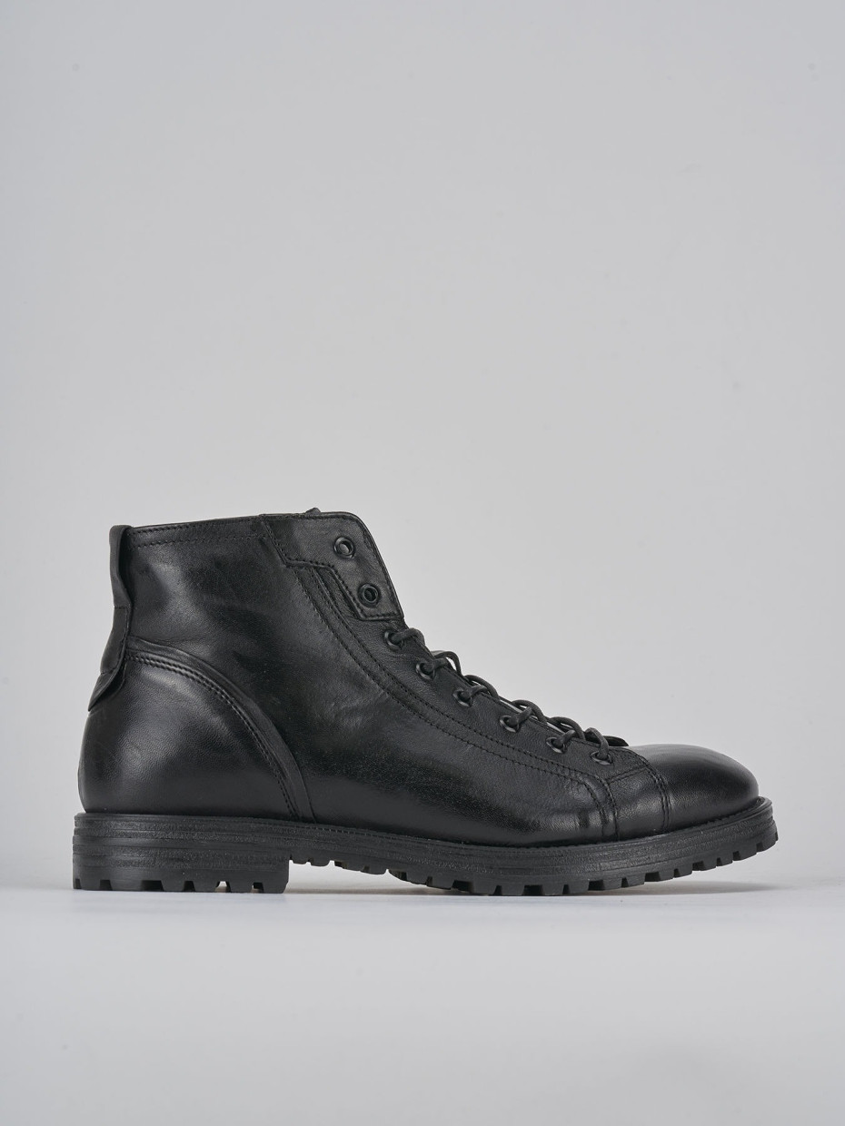 Botas militares negro cuero