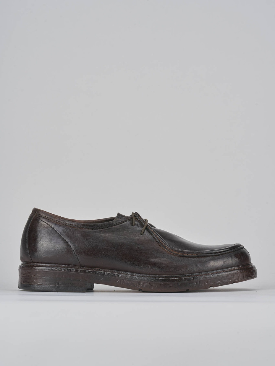 Zapatos de cordones marrón oscuro cuero