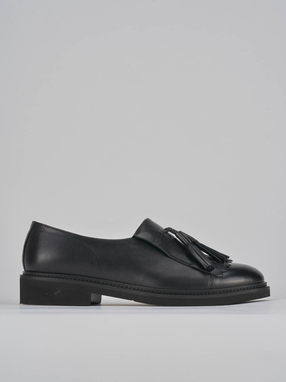 Stringate tacco 2cm pelle nero