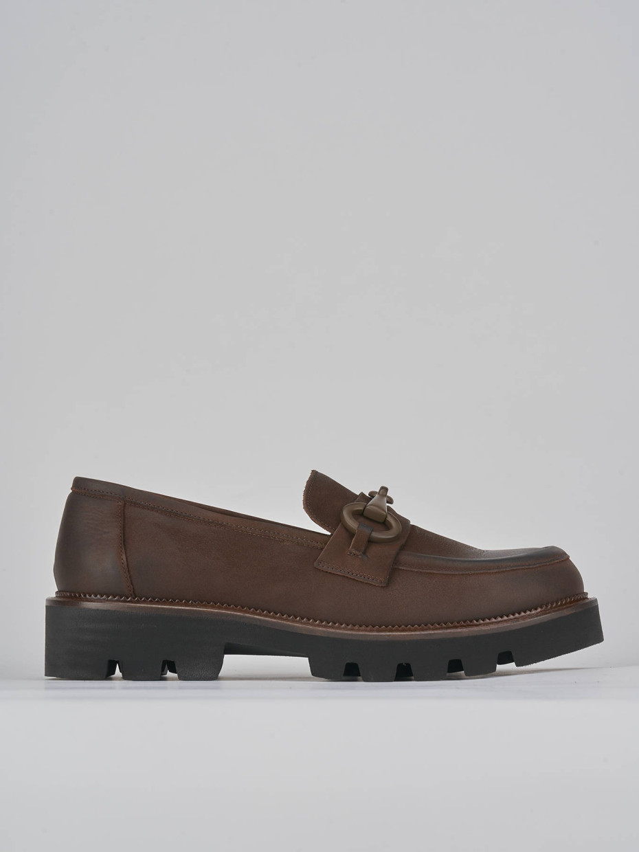 Mocasines tacón 3 cm marrón nobuk
