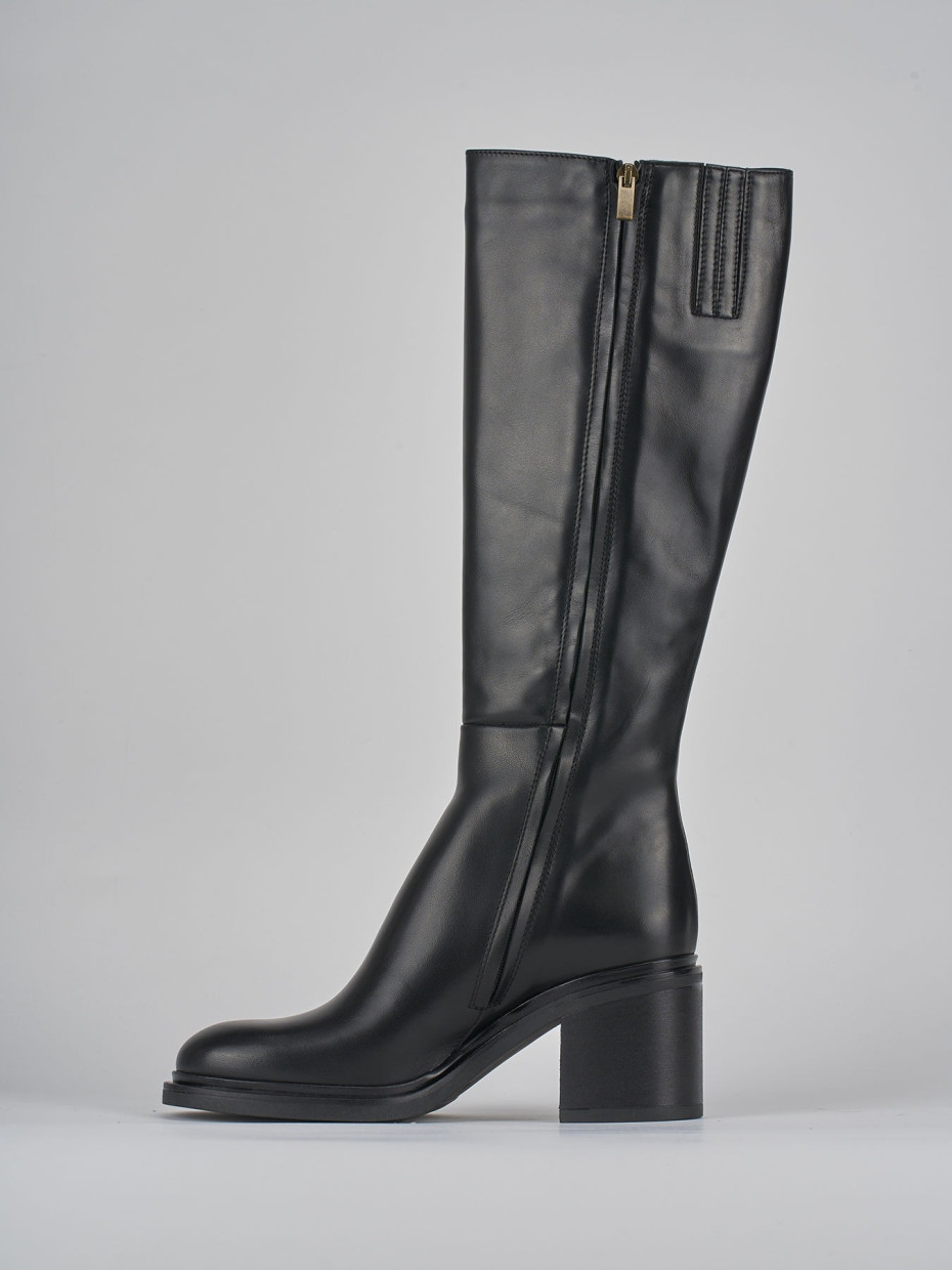 Stivali tacco 5cm pelle nero