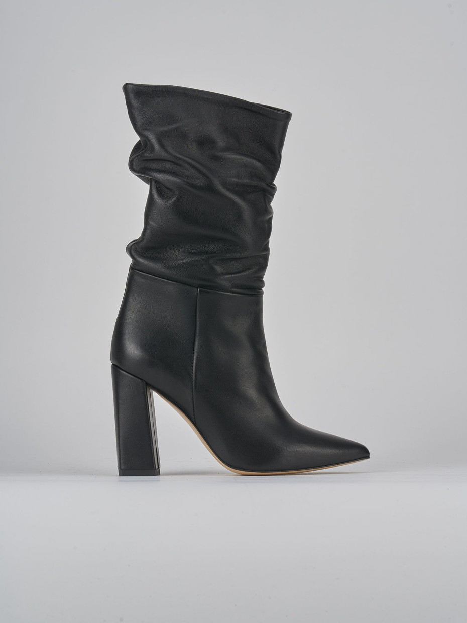 Stivaletti tacco 9cm pelle nero