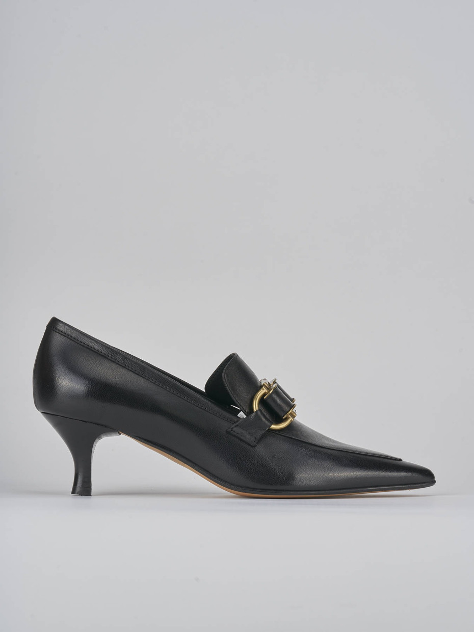 Zapatos de salón tacón 5 cm negro cuero