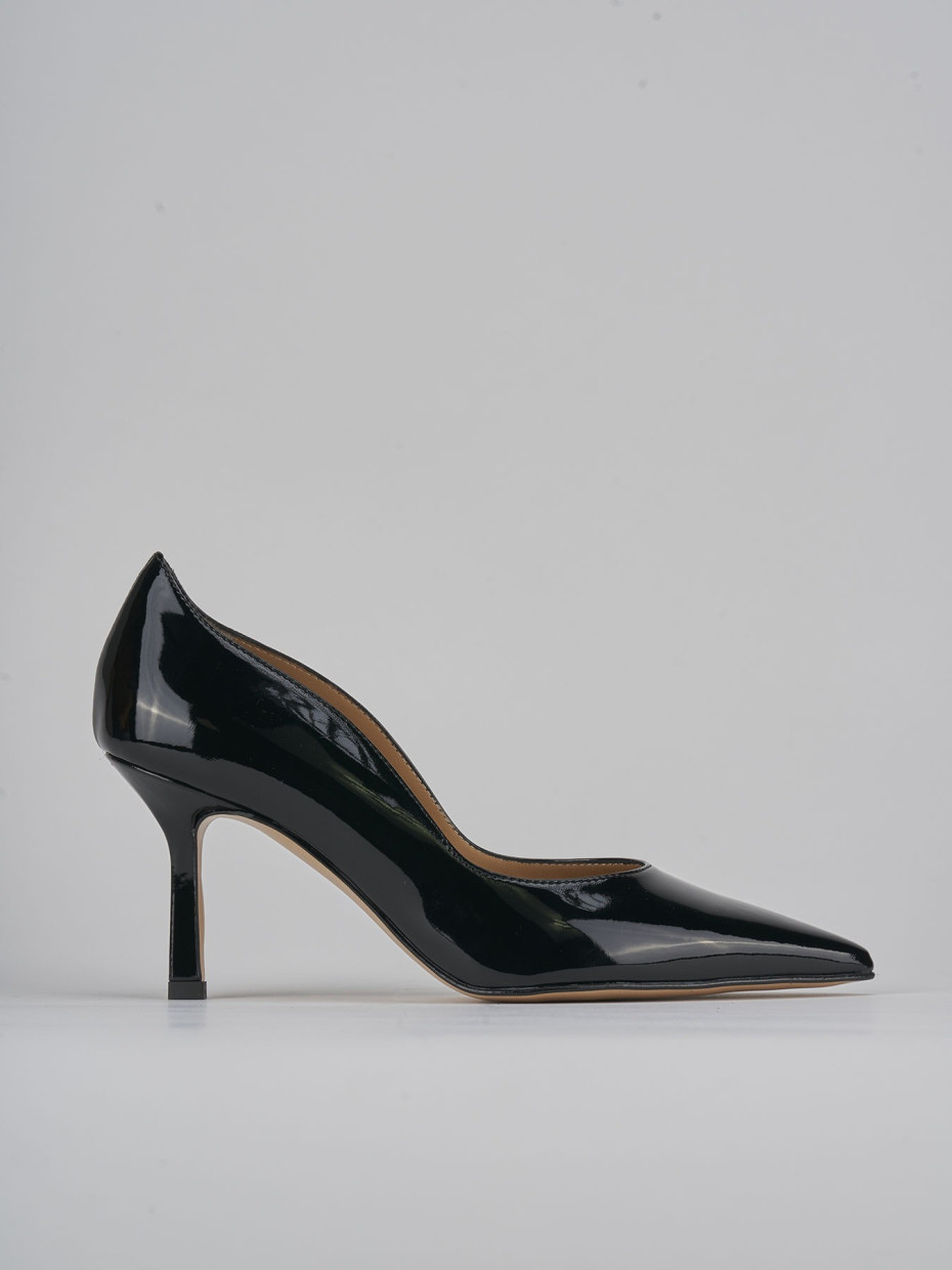 Zapatos de salón tacón 8 cm negro charol
