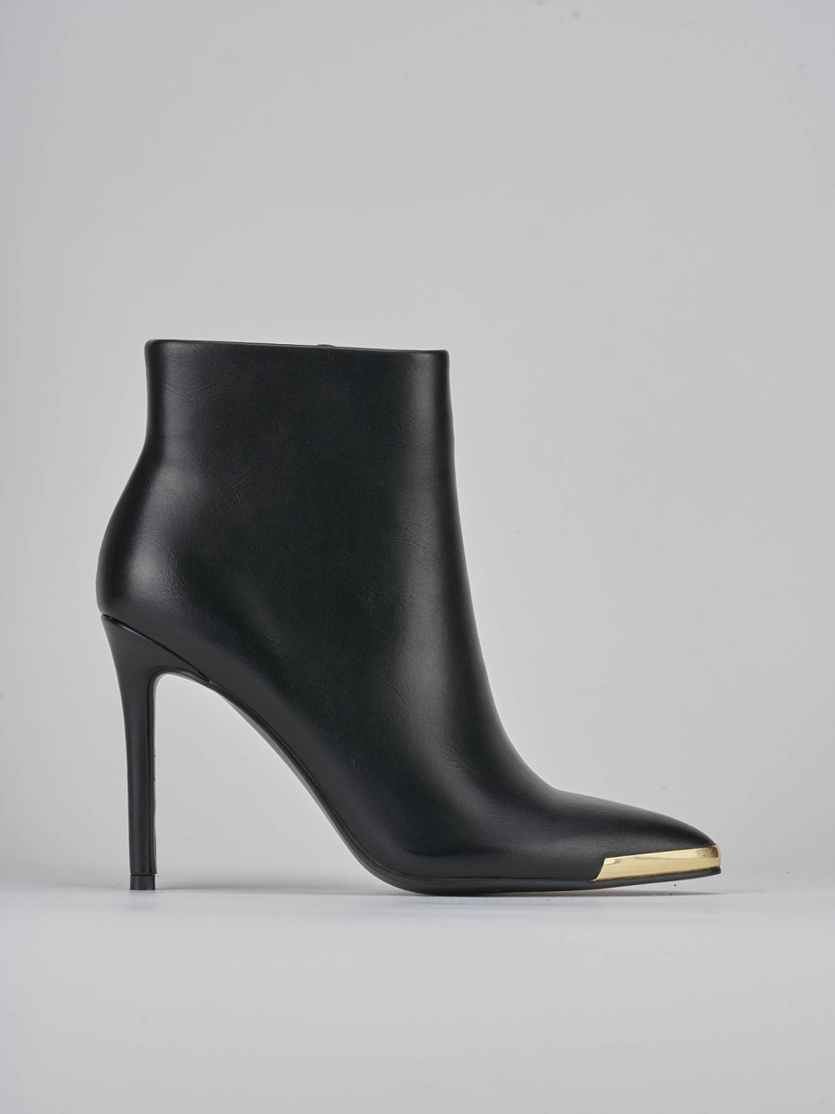 Botines de tacón alto tacón 7 cm negro cuero