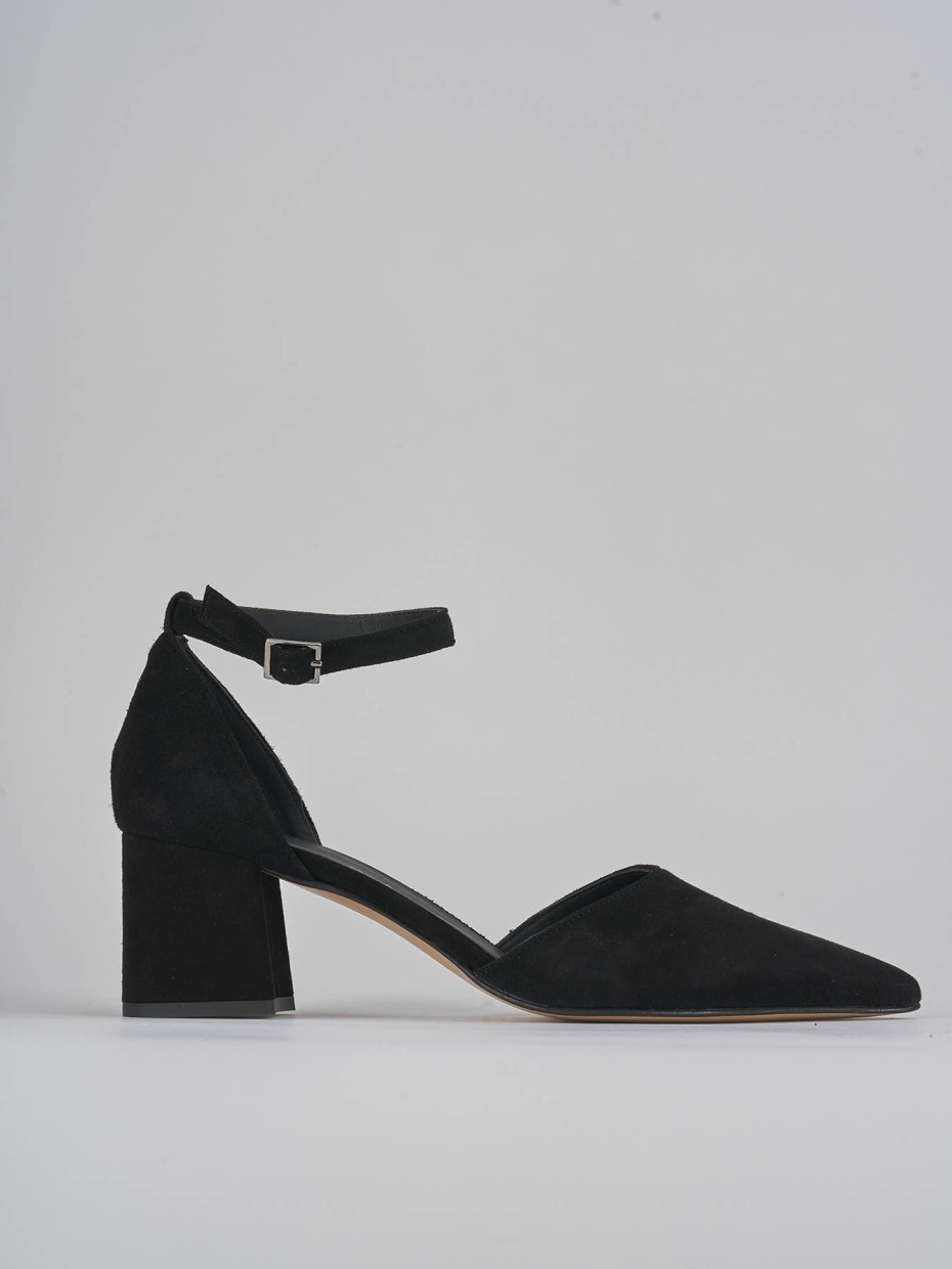 Zapatos de salón tacón 5 cm negro ante