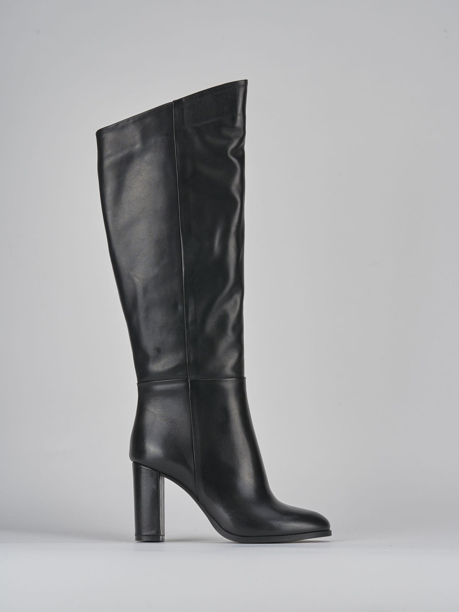 Stivali tacco 9cm pelle nero
