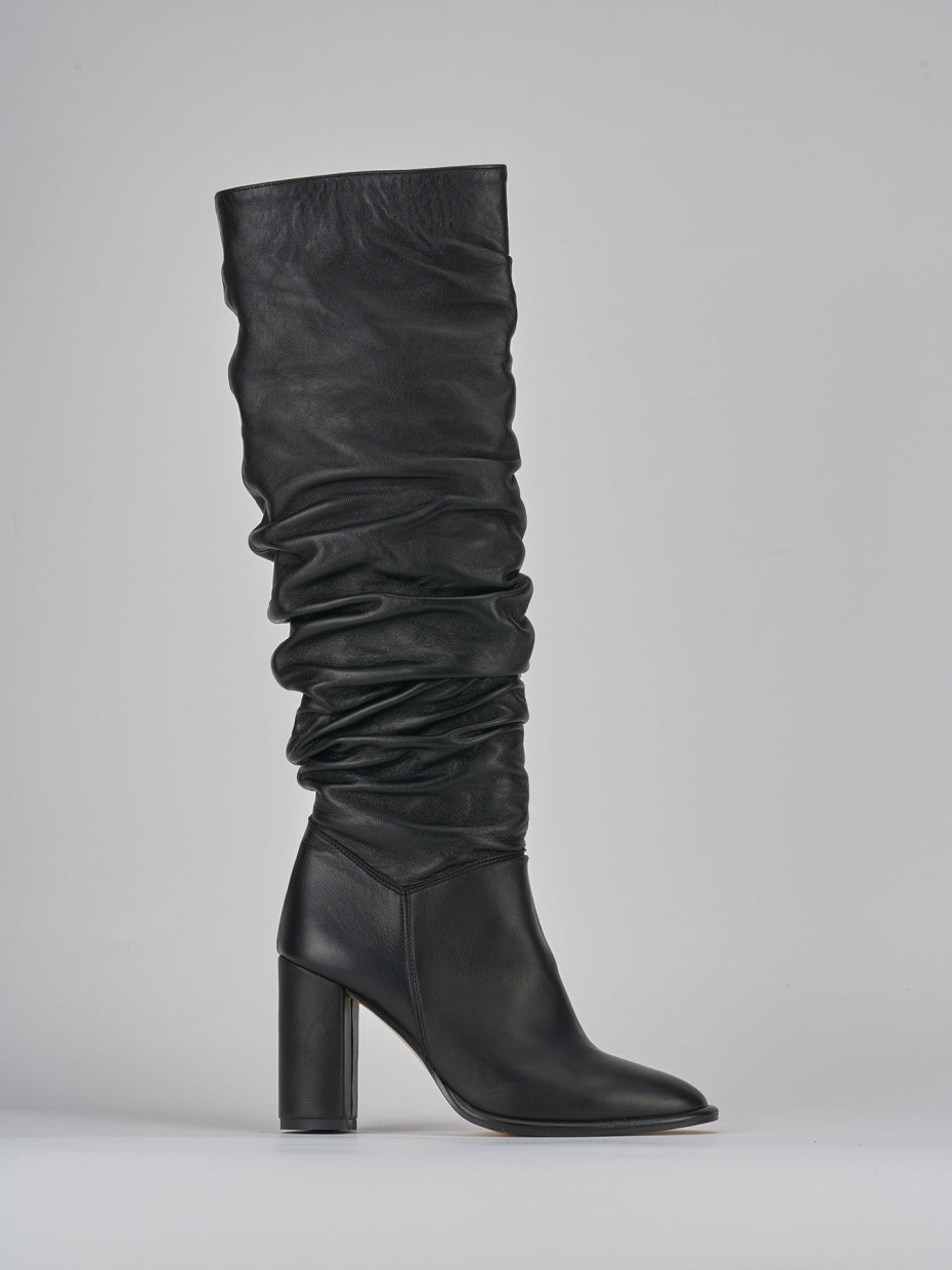 Stivali tacco 9cm pelle nero