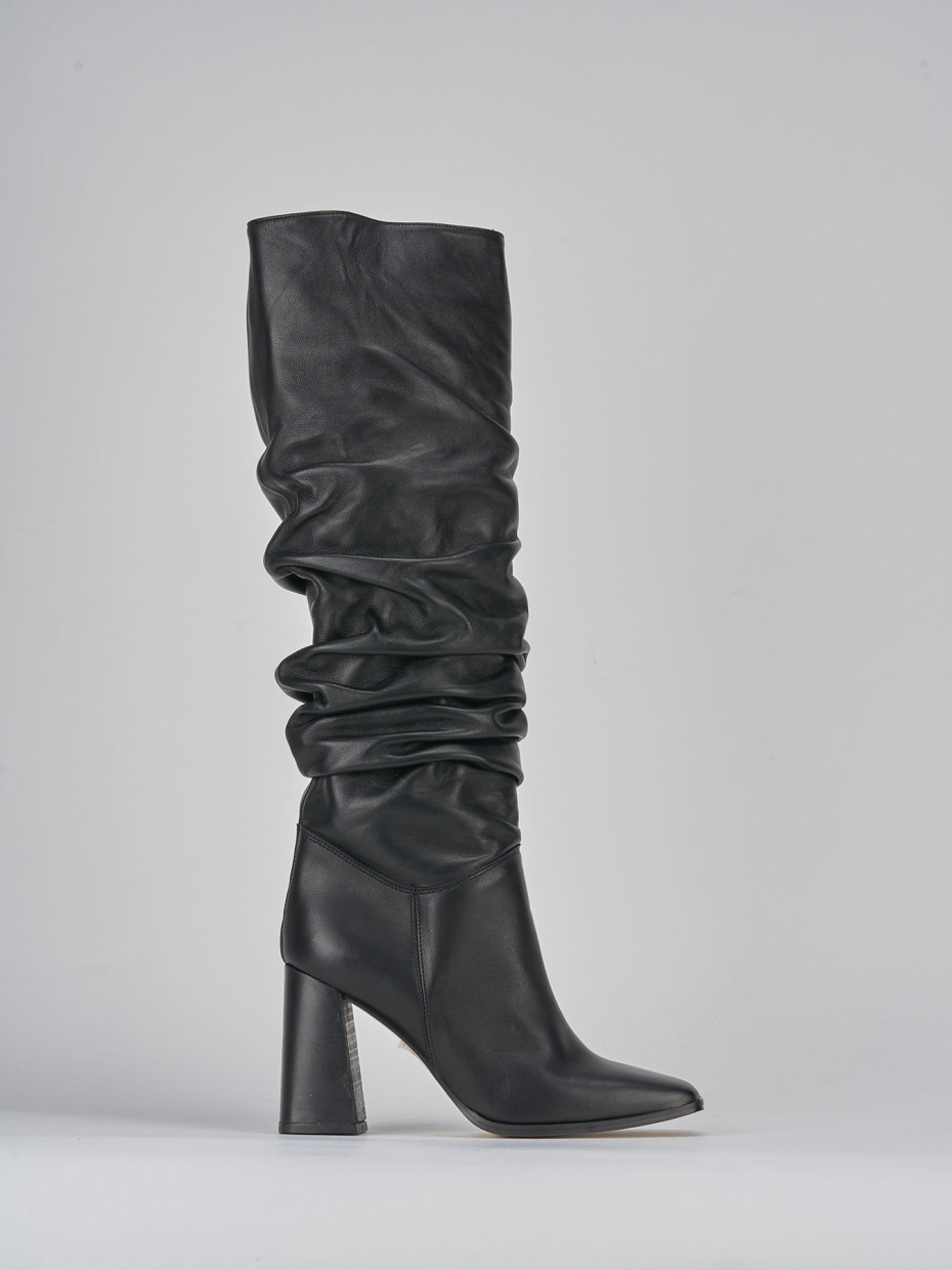 Stivali tacco 9cm pelle nero