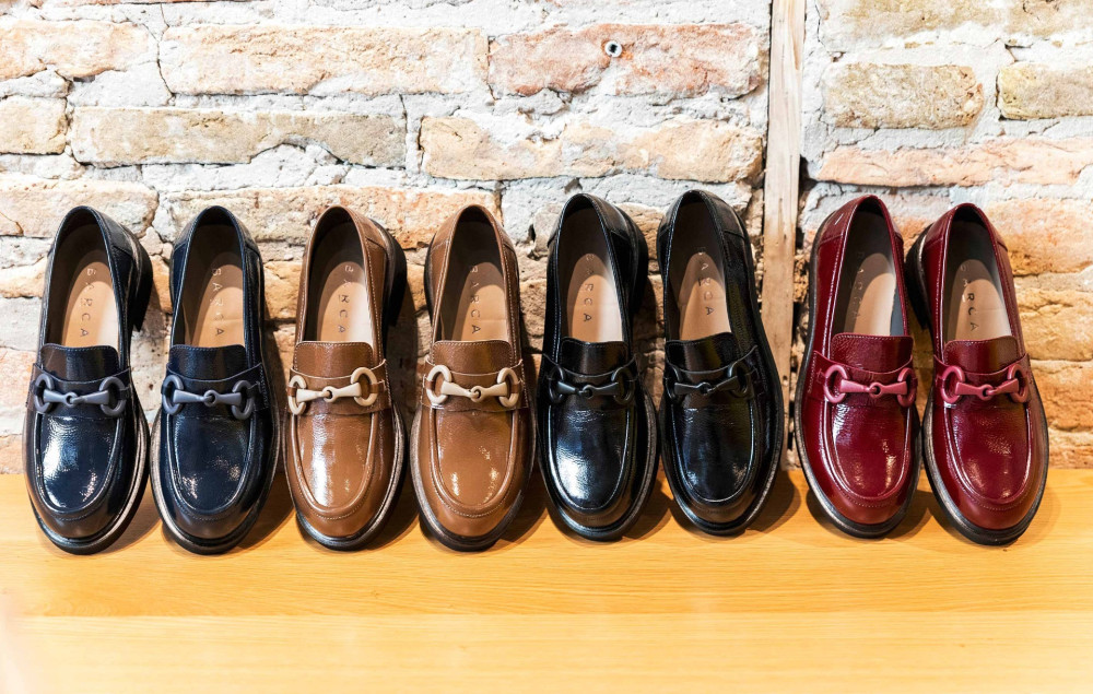 Mocasines tacón 3 cm marrón cuero